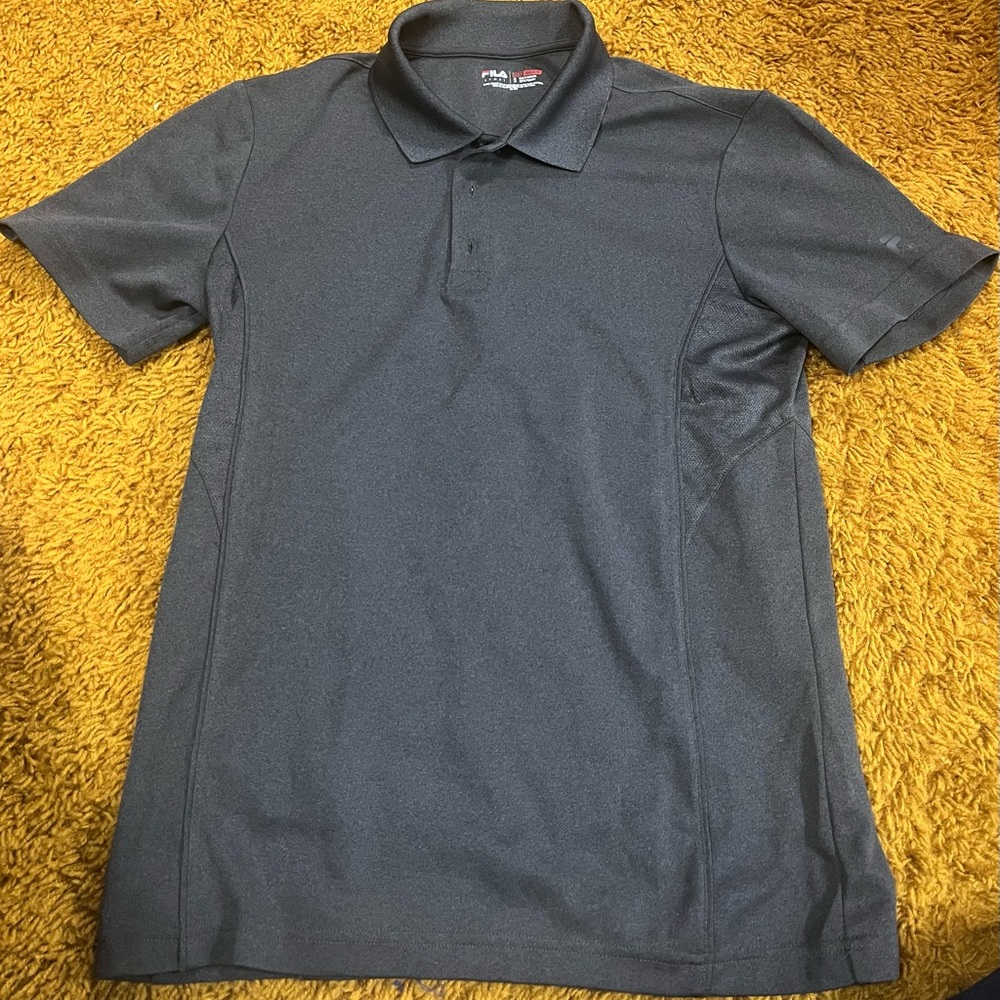 Fila Sport Dark Grey Mens Small Golf Polo Collared Shirt